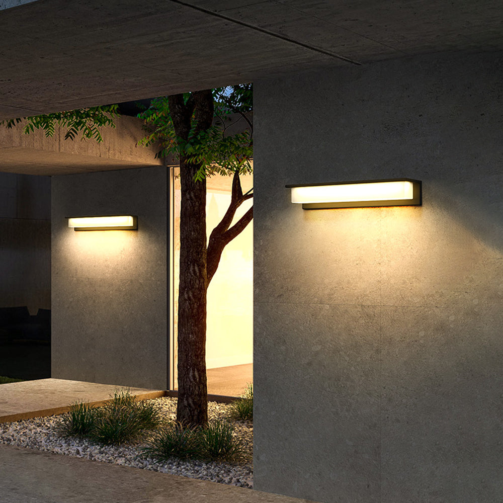 Ray Modern LED Außenwandleuchte Grau Flur Metall&Acryl Solar 18/32/42CM Lang