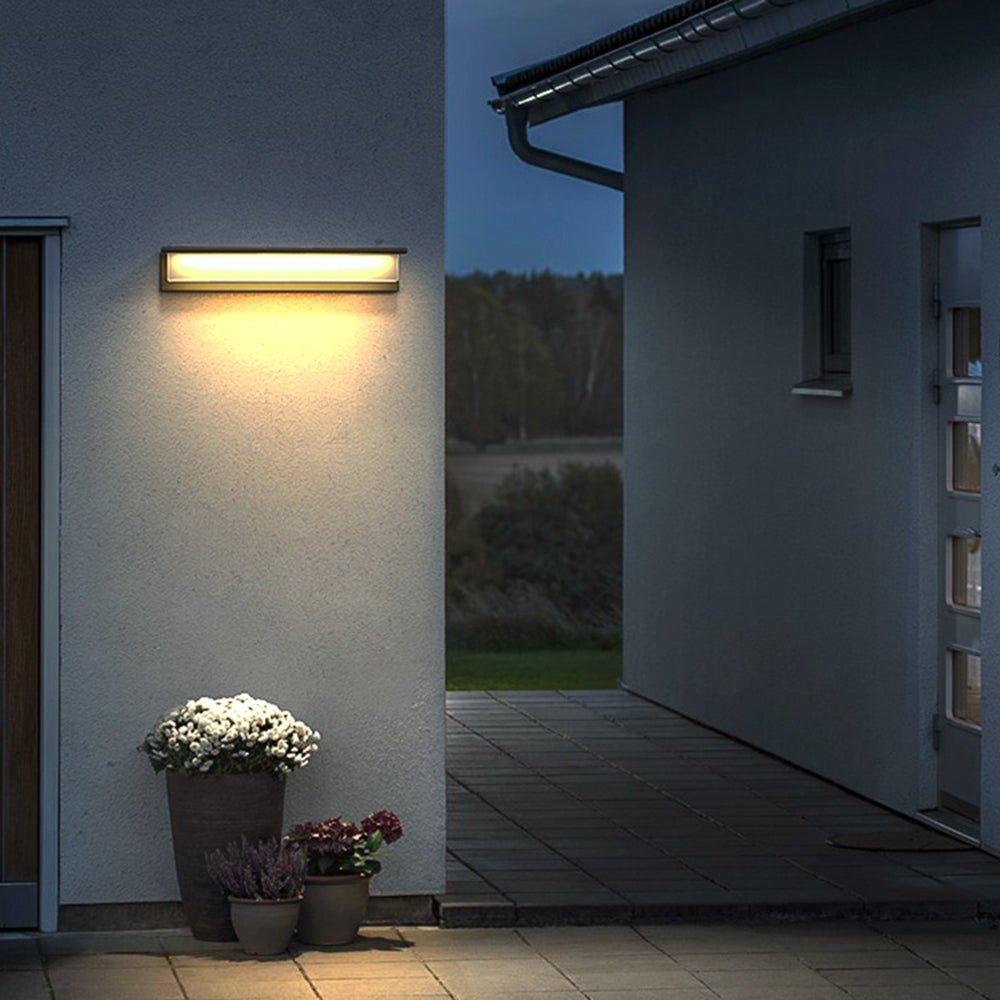 Ray Modern LED Außenwandleuchte Grau Flur Metall&Acryl Solar 18/32/42CM Lang