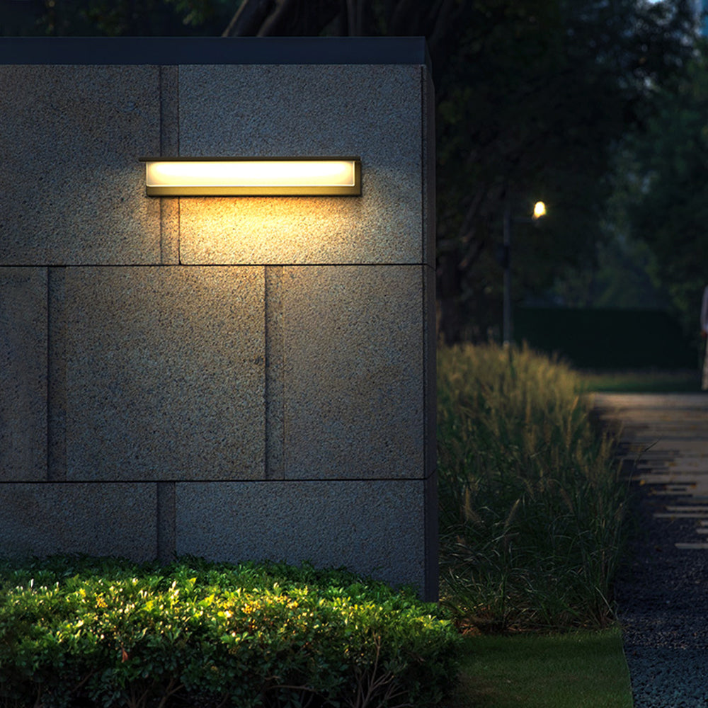 Ray Modern LED Außenwandleuchte Grau Flur Metall&Acryl Solar 18/32/42CM Lang
