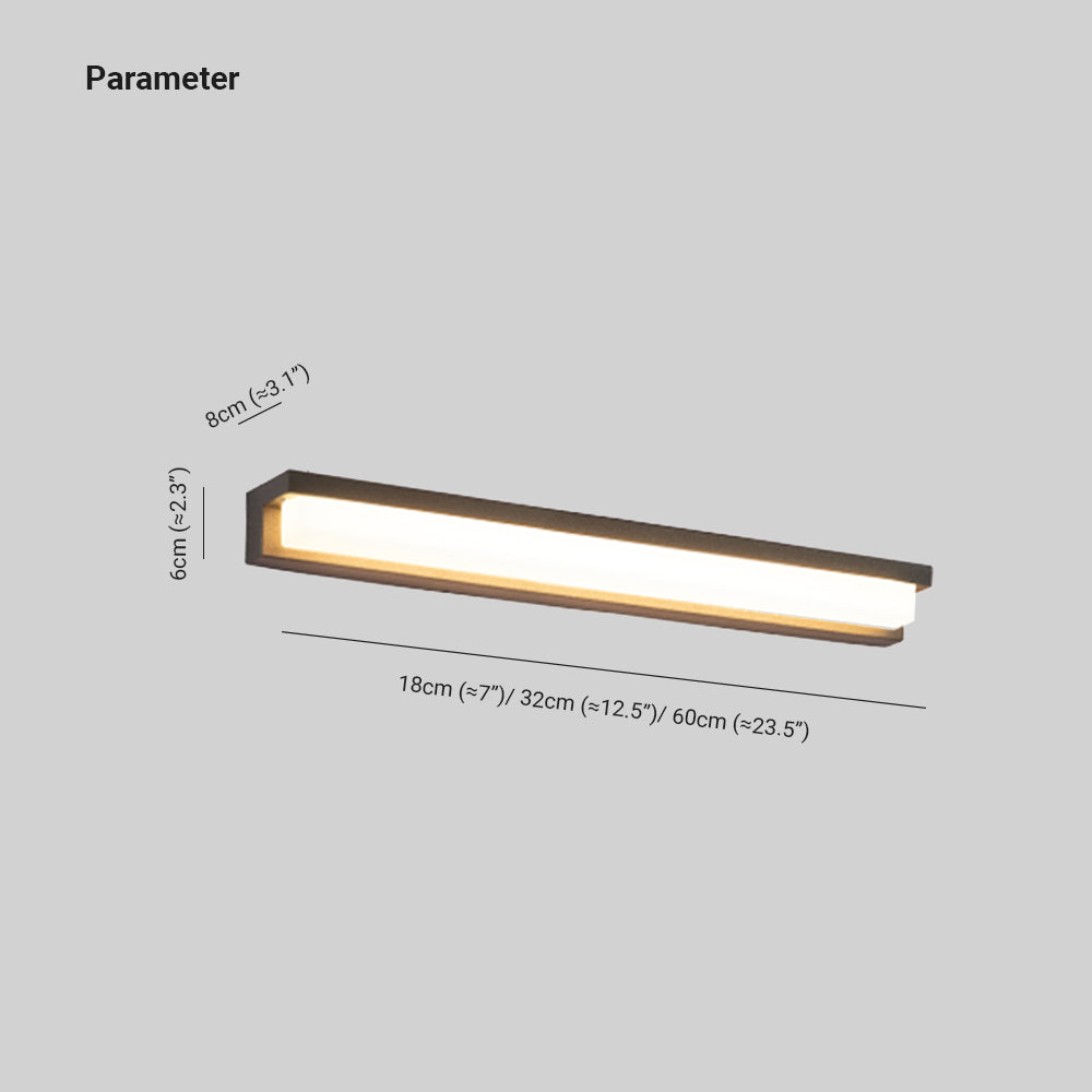 Ray Modern LED Außenwandleuchte Grau Flur Metall&Acryl Solar 18/32/42CM Lang