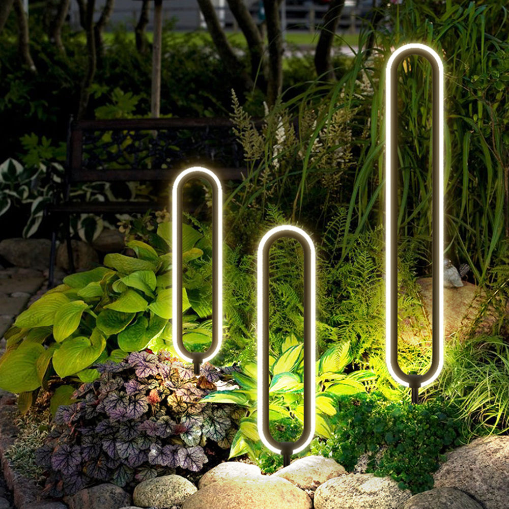 Ray Oval Modern LED Außenleuchte Schwarz Garten/Balkon Metall&Acryl Solar