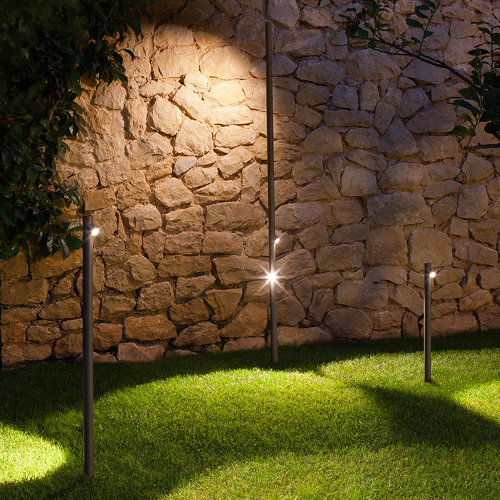 Arisha Design Bambus LED Außenleuchte Grau/Weiß Garten/Flur/Balkon Metall&Glas 190CM Lang