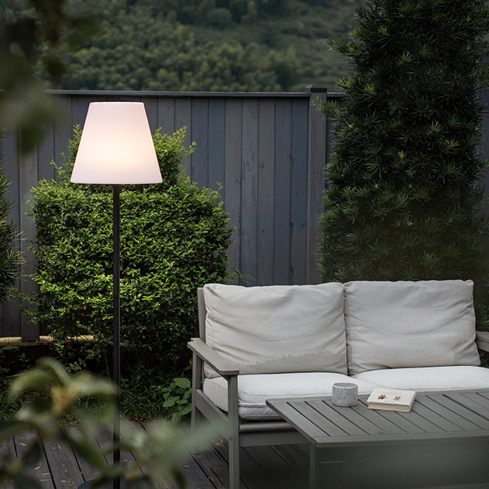 Arisha RGB Außenstehleuchte, Solar, Weiß, Garten, Terrasse, Metall
