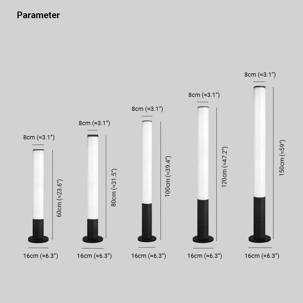 Ray Minimalistisch Modern LED Außenleuchte Schwarz/Weiß Garten/Terrasse Metall&Acryl 60/80/100/120/150CM Lang