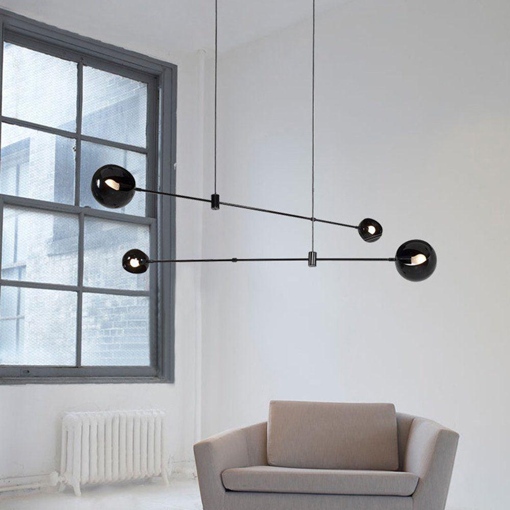 Lustra Kronleuchter Schwarz Glas Acaba Elegant-Letslighting