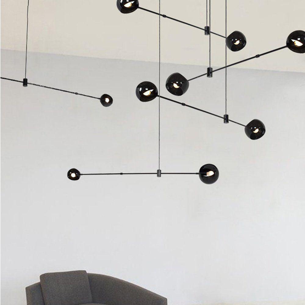 Lustra Kronleuchter Schwarz Glas Acaba Elegant-Letslighting