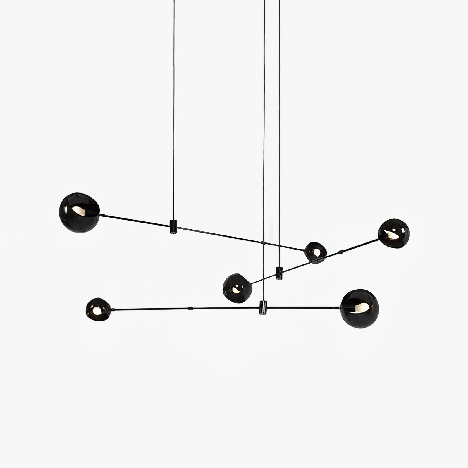 Lustra Kronleuchter Schwarz Glas Acaba Elegant-Letslighting