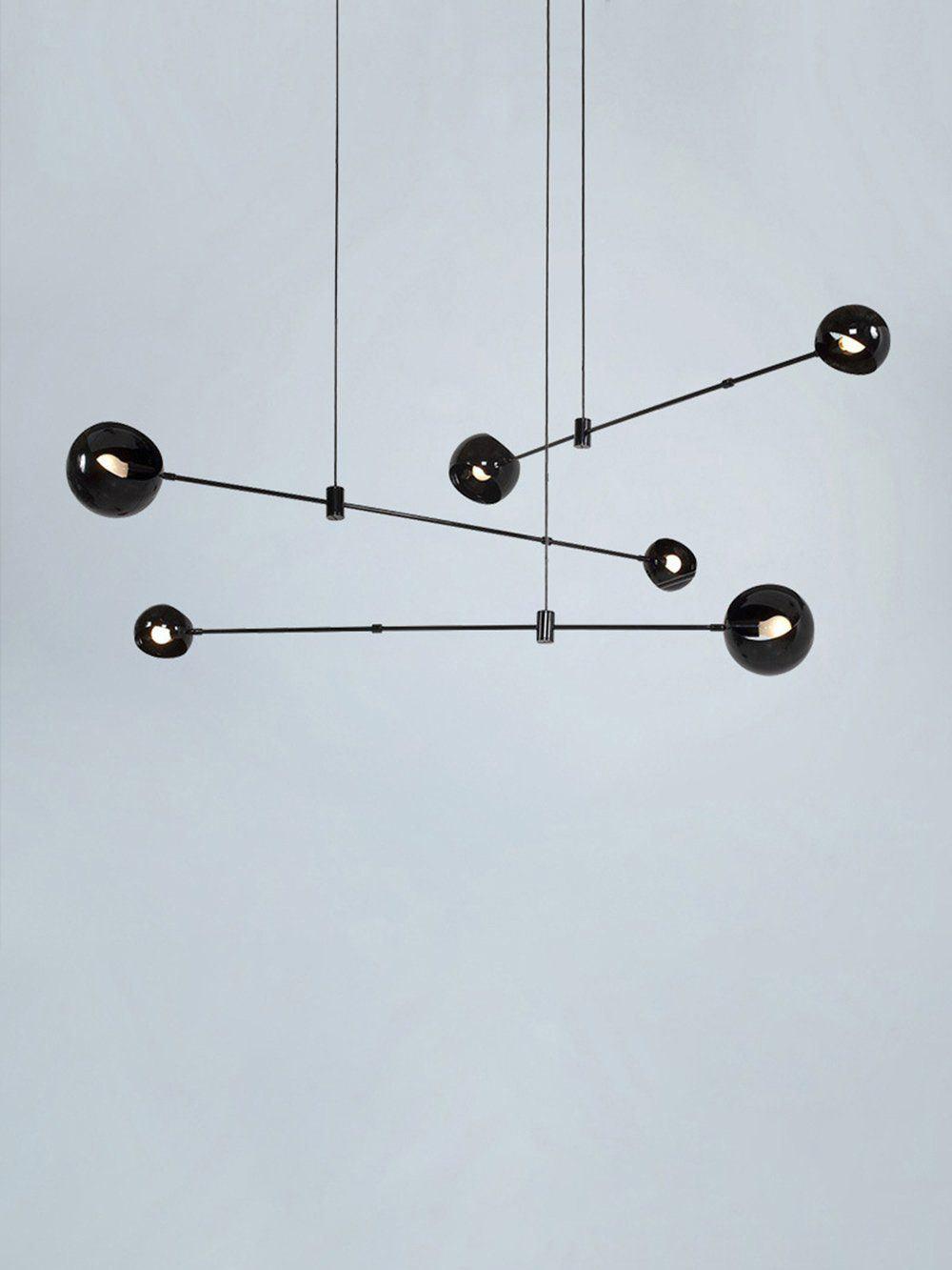 Lustra Kronleuchter Schwarz Glas Acaba Elegant-Letslighting