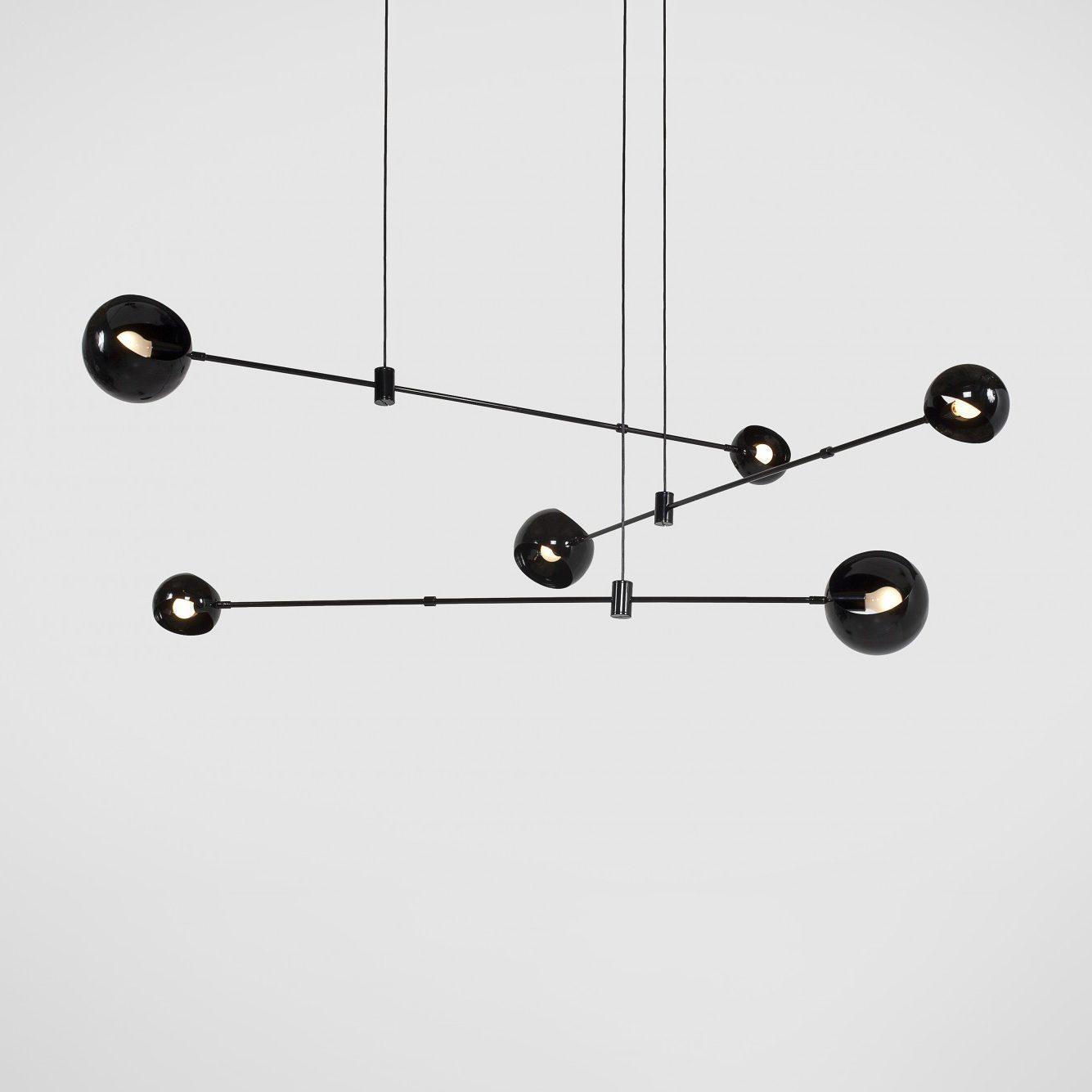 Lustra Kronleuchter Schwarz Glas Acaba Elegant-Letslighting