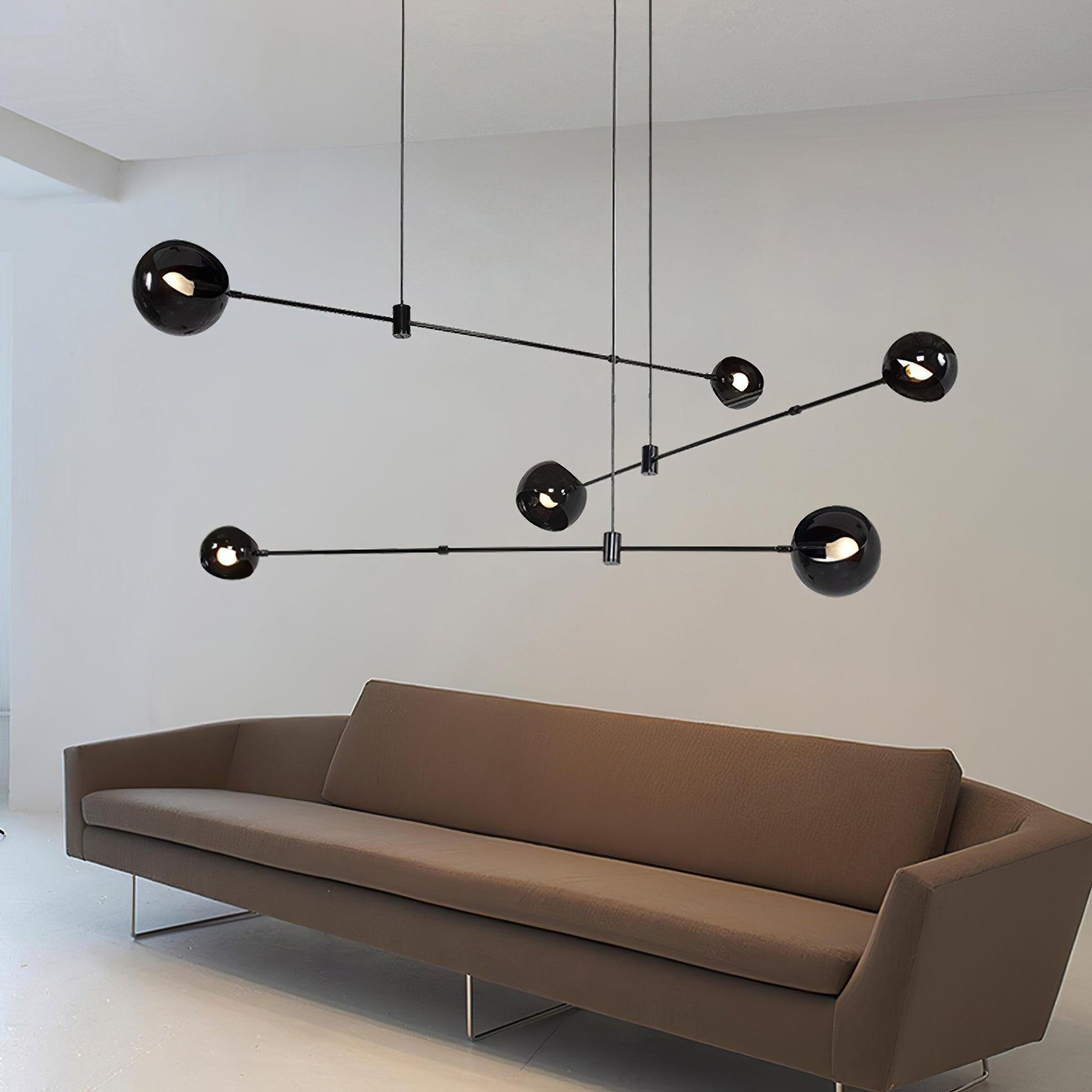 Lustra Kronleuchter Schwarz Glas Acaba Elegant-Letslighting