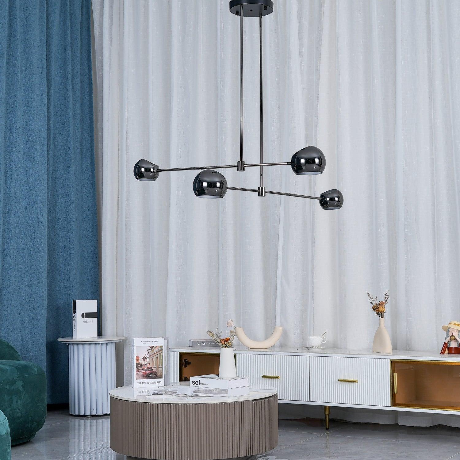Lustra Kronleuchter Schwarz Glas Acaba Elegant-Letslighting