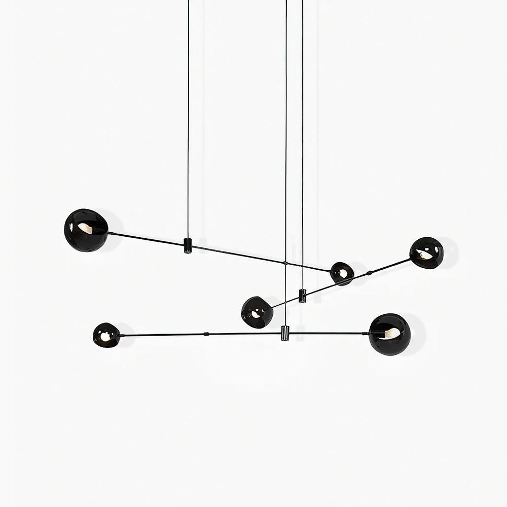 Lustra Kronleuchter Schwarz Glas Acaba Elegant-Letslighting