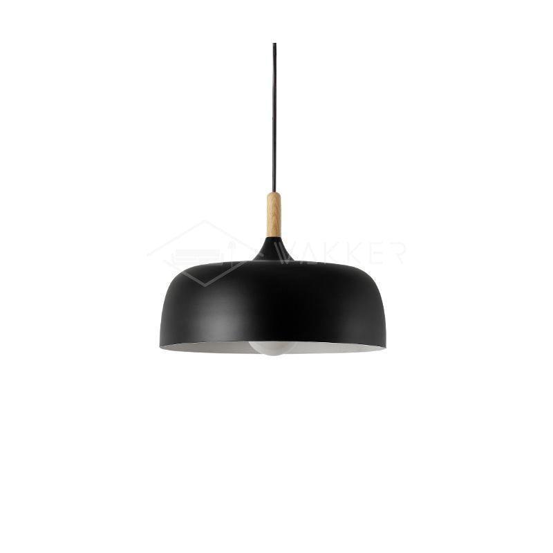 Lustra Pendelleuchte Weiß Schirm Holz-Letslighting