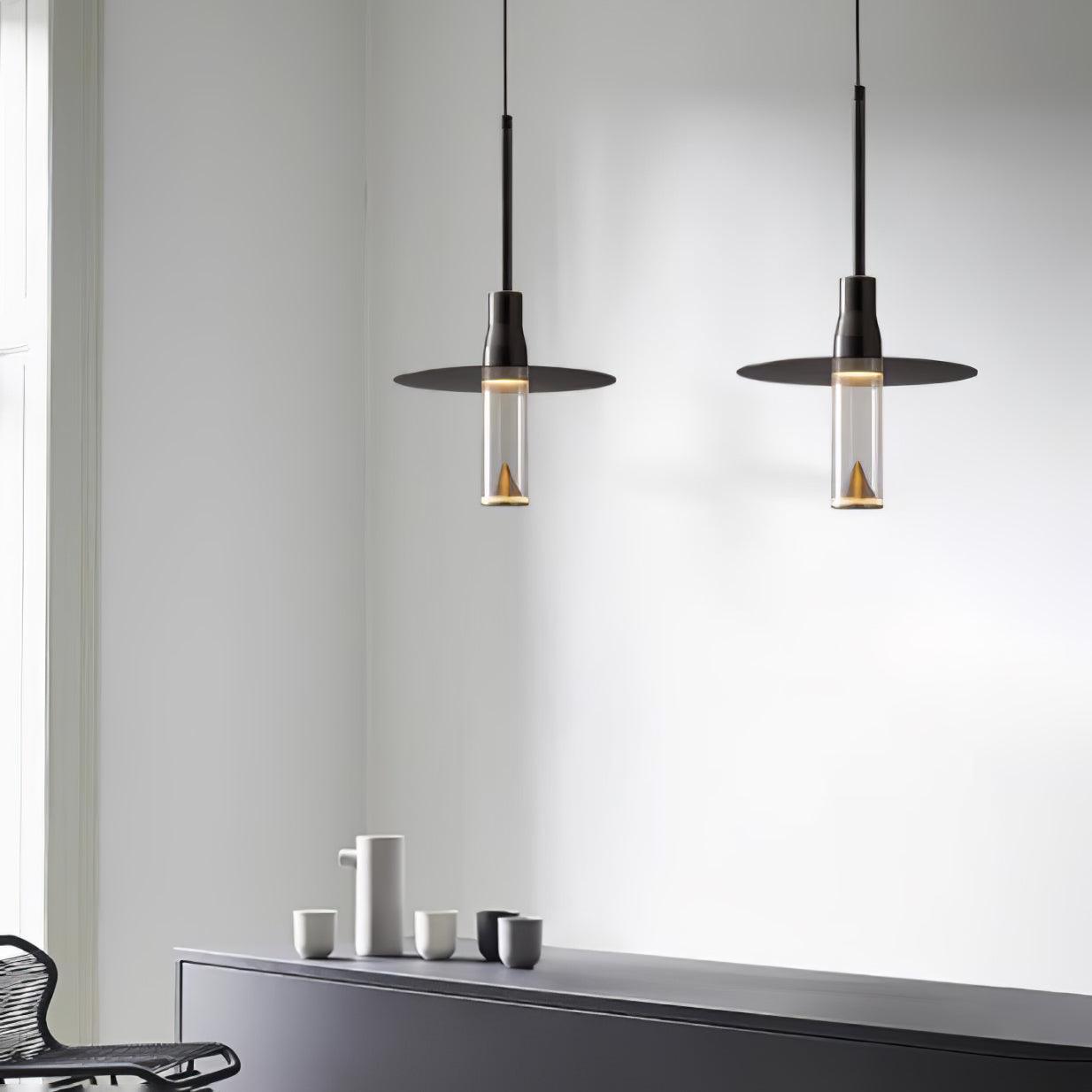 Solara Pendelleuchte Hut Platte Chrom Modern-Letslighting