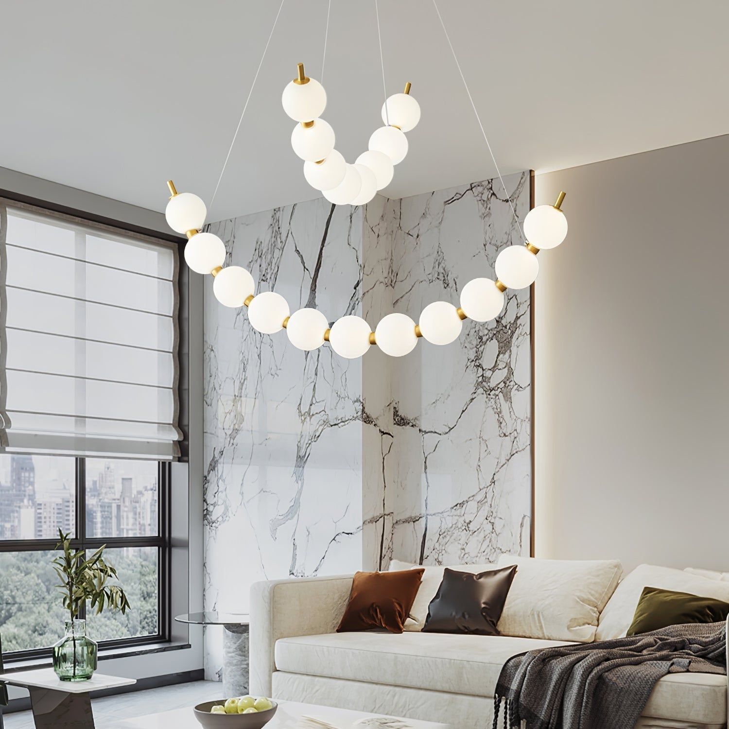 Cetalan Elegance Art Pearls Kunststoff-Kronleuchter-Letslighting