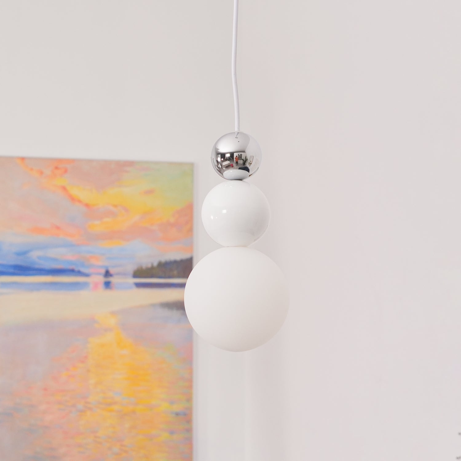 Orbis Wall Lamp White Minimalist Acrylic Living Room Bedroom | Letslighting-Letslighting