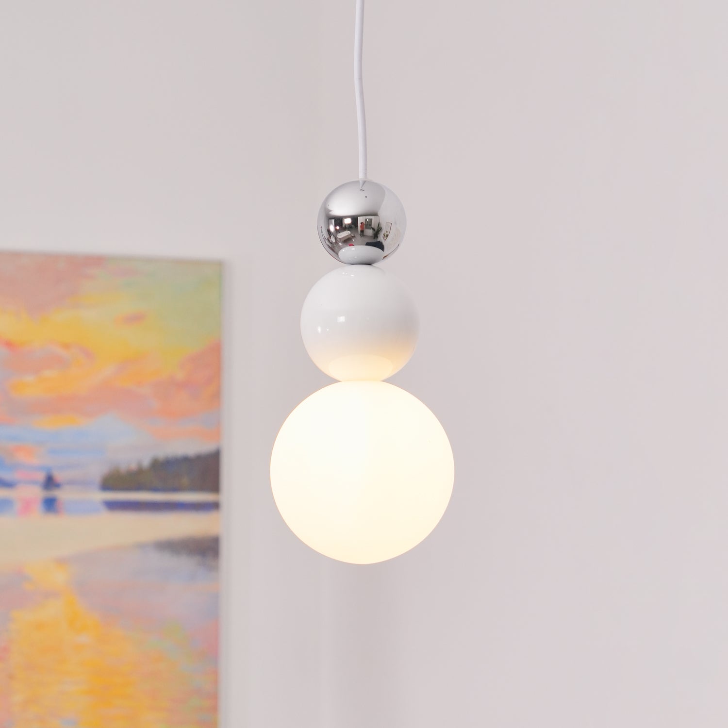 Orbis Wall Lamp White Minimalist Acrylic Living Room Bedroom | Letslighting-Letslighting