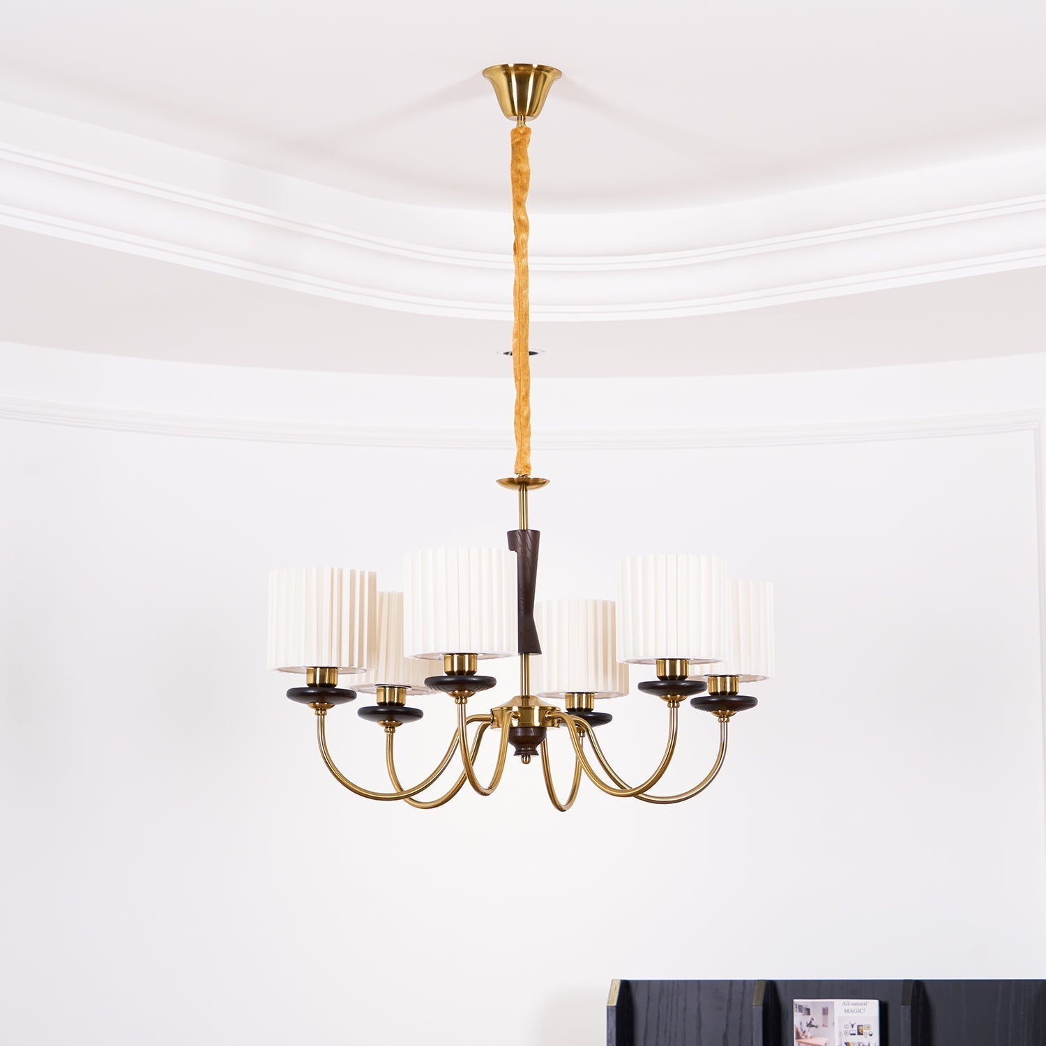 Lustra Kronleuchter Messing Stoff Gefeilt Schirme-Letslighting