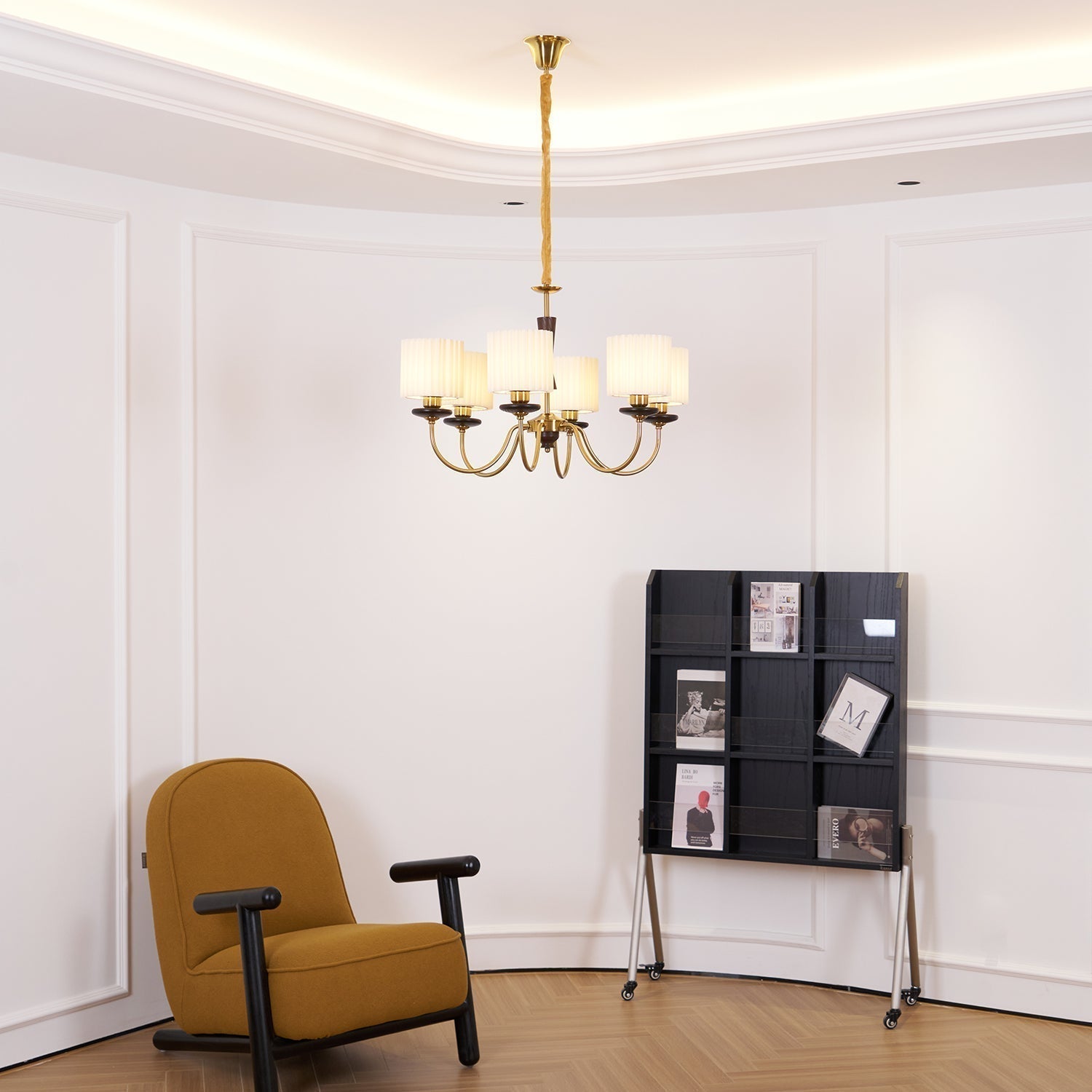 Lustra Kronleuchter Messing Stoff Gefeilt Schirme-Letslighting