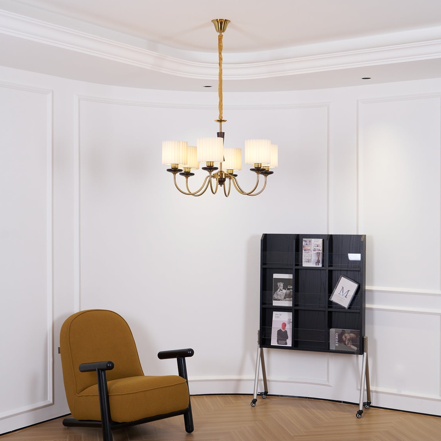 Lustra Kronleuchter Messing Stoff Gefeilt Schirme-Letslighting