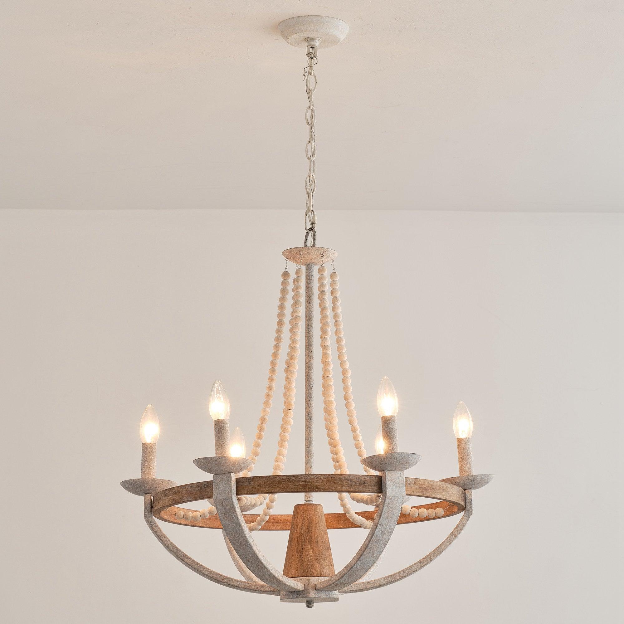 Adan Modern Traditional Wood Chandelier - Letslighting