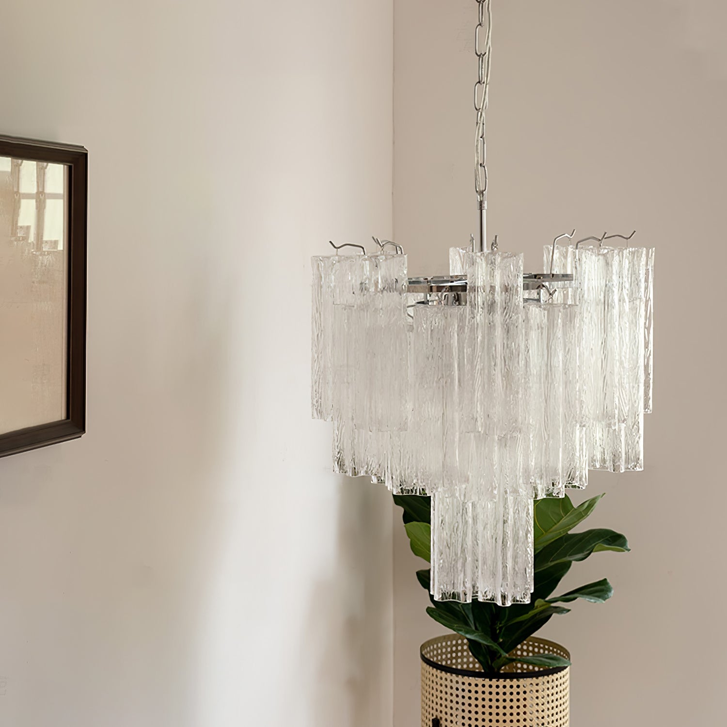Aurora Chandelier White Layered Tube - Blowlighting
