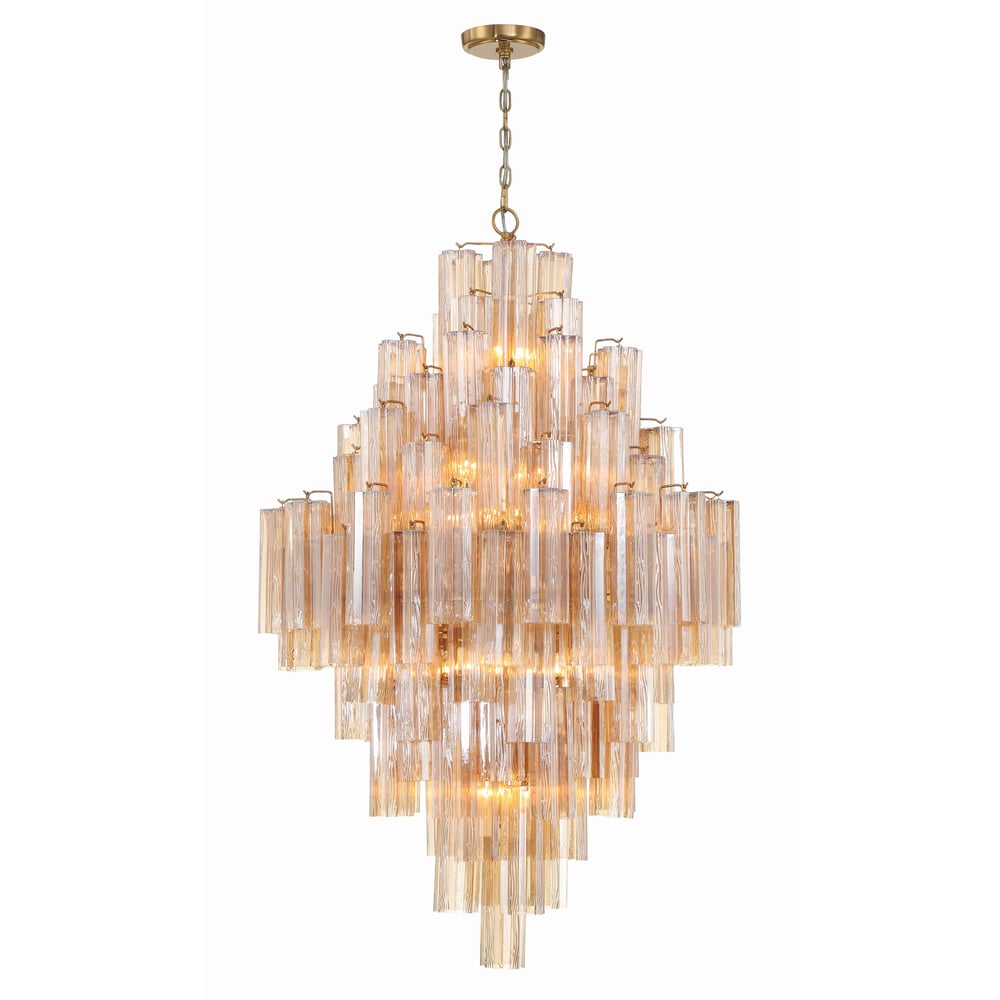 Aurora Diamond Chandelier Glass Tube Layered Amber - Neutralighting