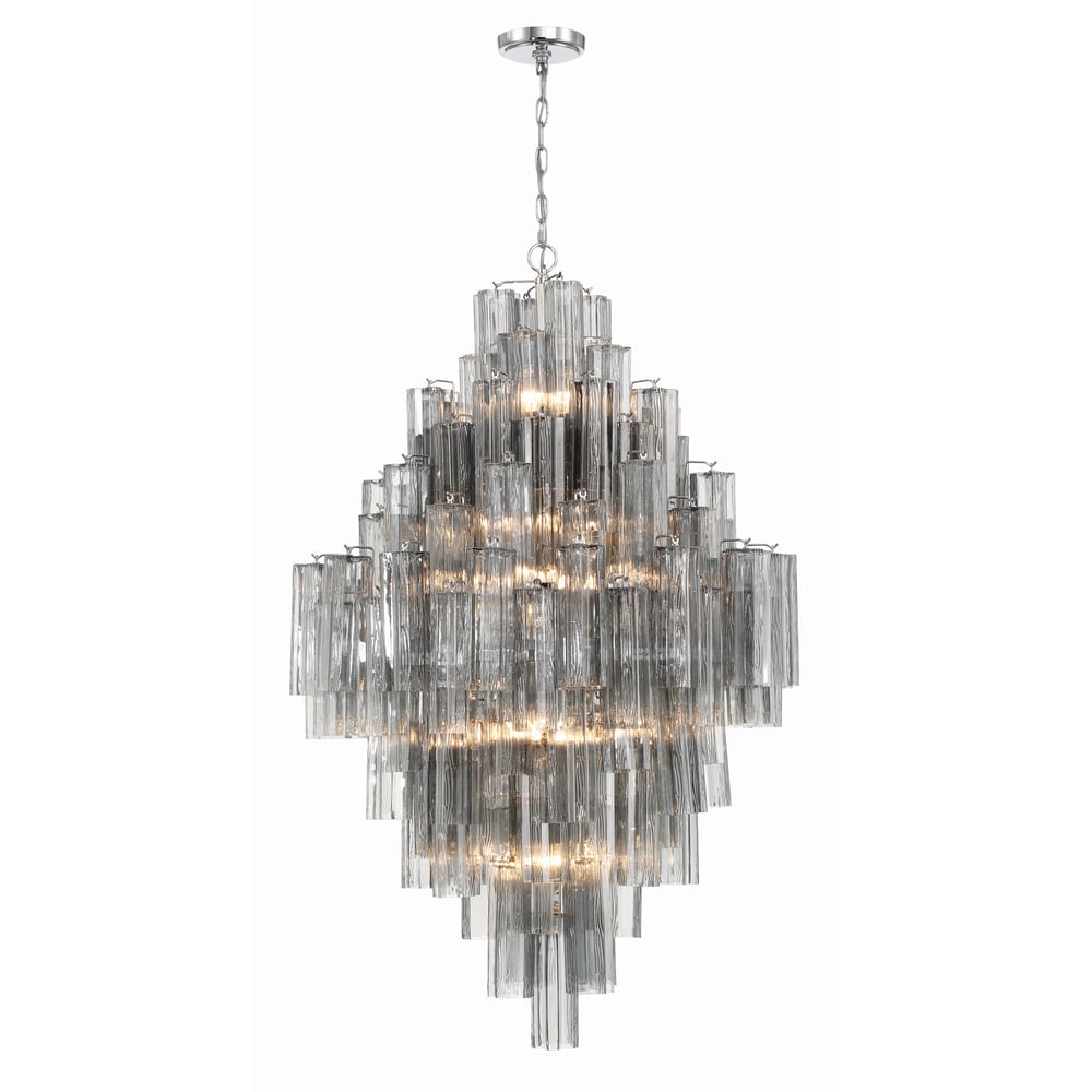 Aurora Diamond Chandelier Glass Tube Layered Amber - Neutralighting