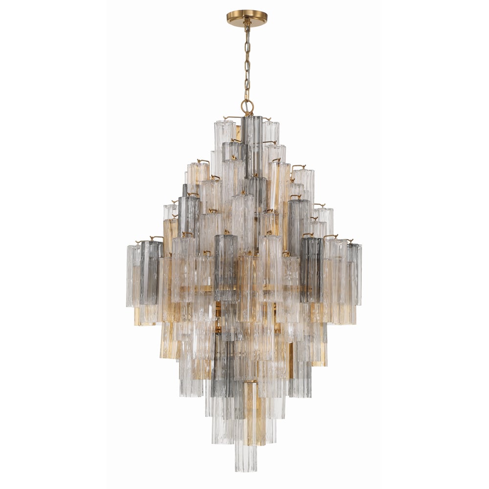 Aurora Diamond Chandelier Glass Tube Layered Amber - Neutralighting