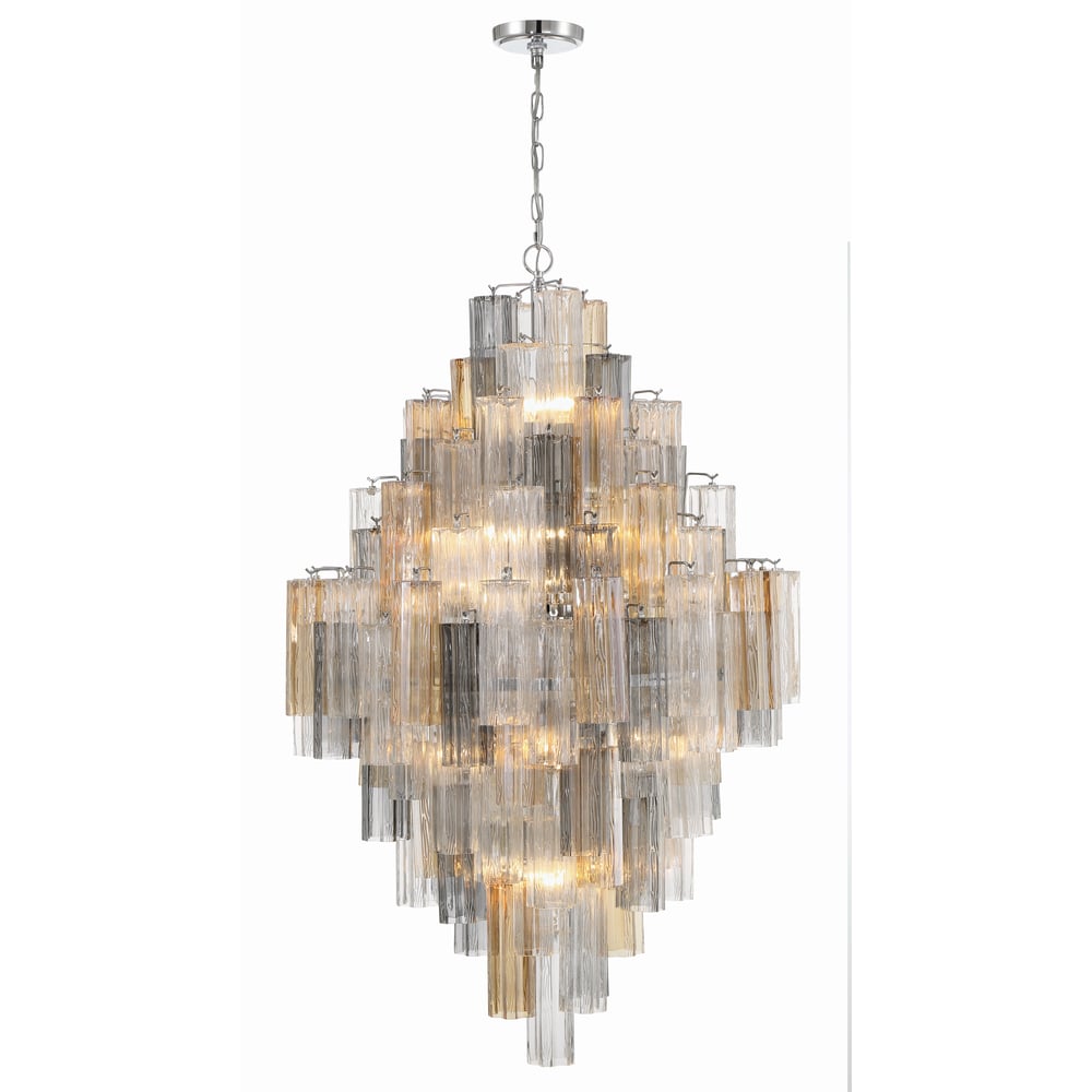 Aurora Diamond Chandelier Glass Tube Layered Amber - Neutralighting