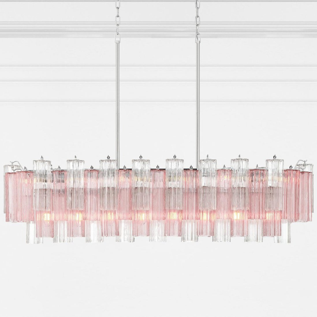 Aurora Linear Chandelier Glass Tube Tiered Amber - Neutralighting