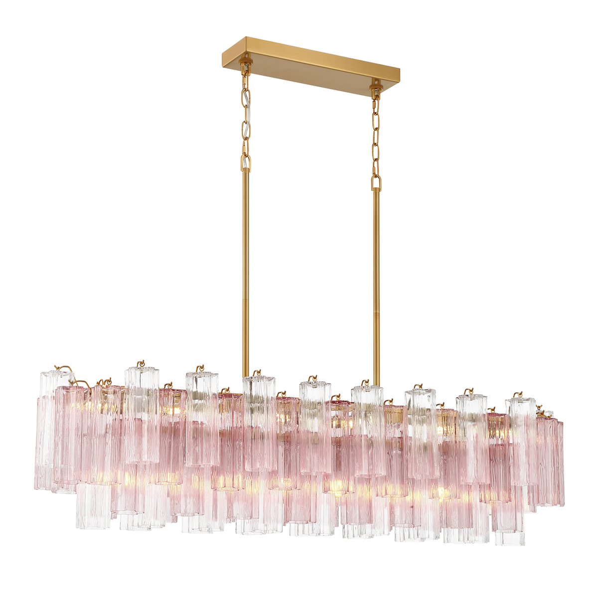 Aurora Linear Chandelier Glass Tube Tiered Amber - Neutralighting