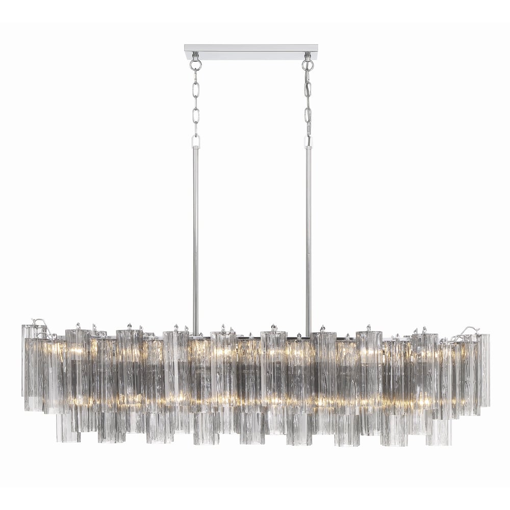 Aurora Linear Chandelier Glass Tube Tiered Amber - Neutralighting
