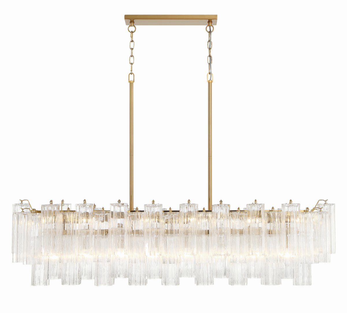 Aurora Linear Chandelier Glass Tube Tiered Amber - Neutralighting