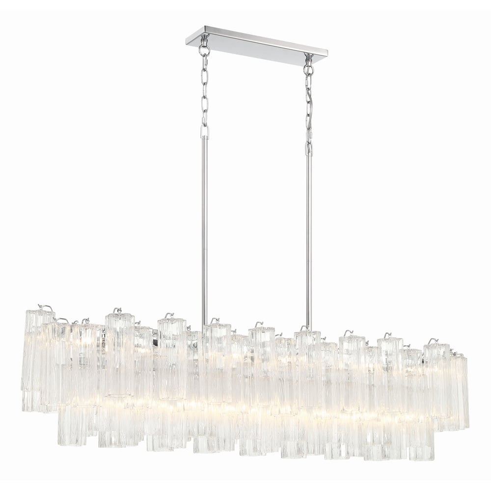 Aurora Linear Chandelier Glass Tube Tiered Amber - Neutralighting