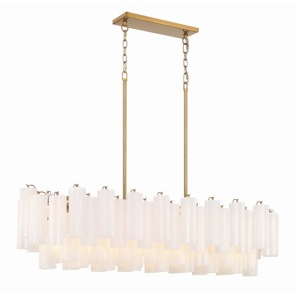 Aurora Linear Chandelier Glass Tube Tiered Amber - Neutralighting