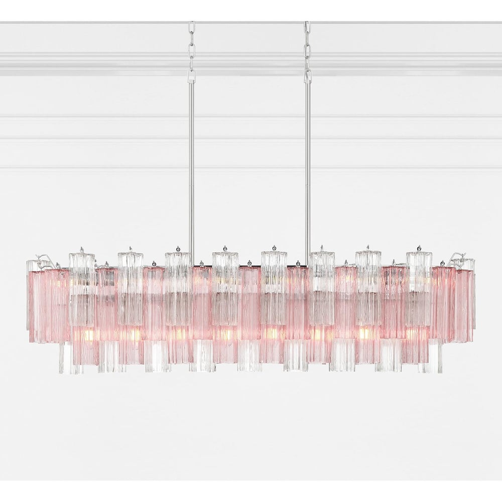 Aurora Linear Chandelier Glass Tube Tiered Amber - Neutralighting