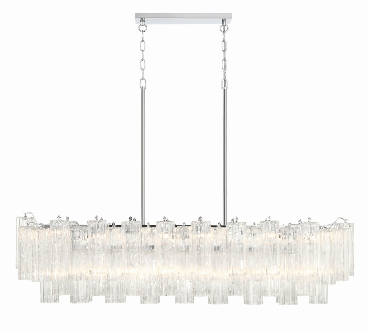 Aurora Linear Chandelier Glass Tube Tiered Amber - Neutralighting