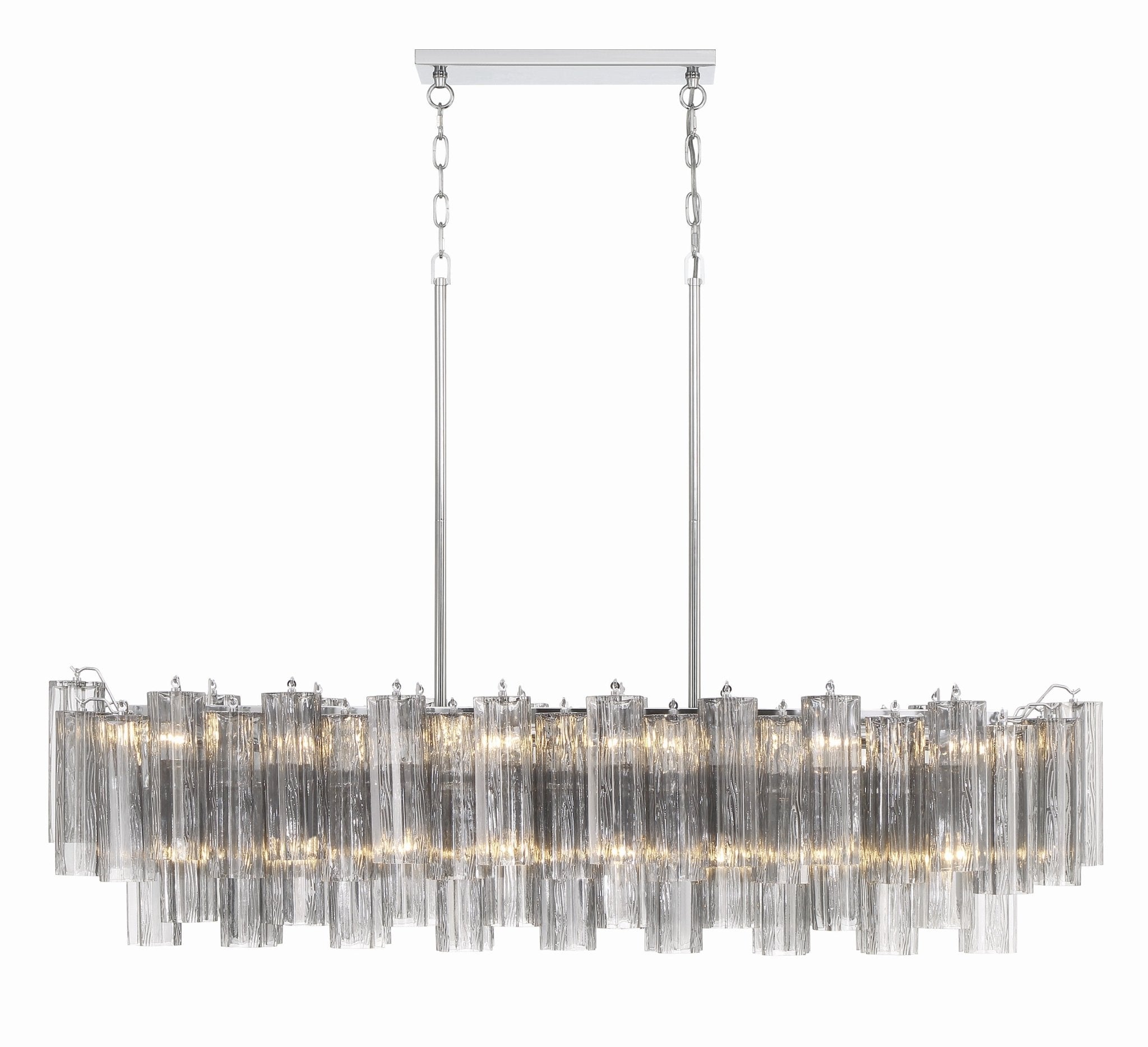 Aurora Linear Chandelier Glass Tube Tiered Amber - Neutralighting