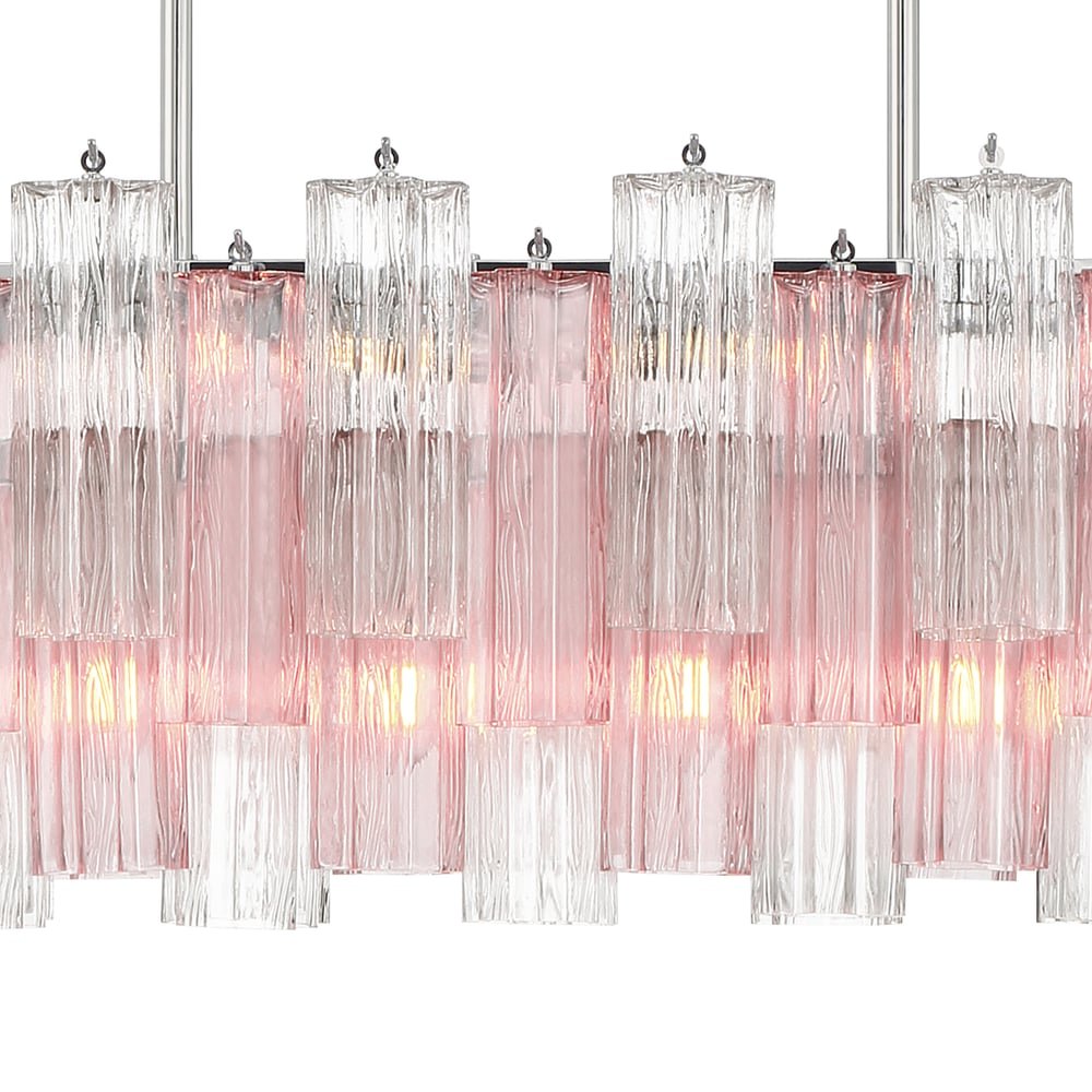 Aurora Linear Chandelier Glass Tube Tiered Amber - Neutralighting