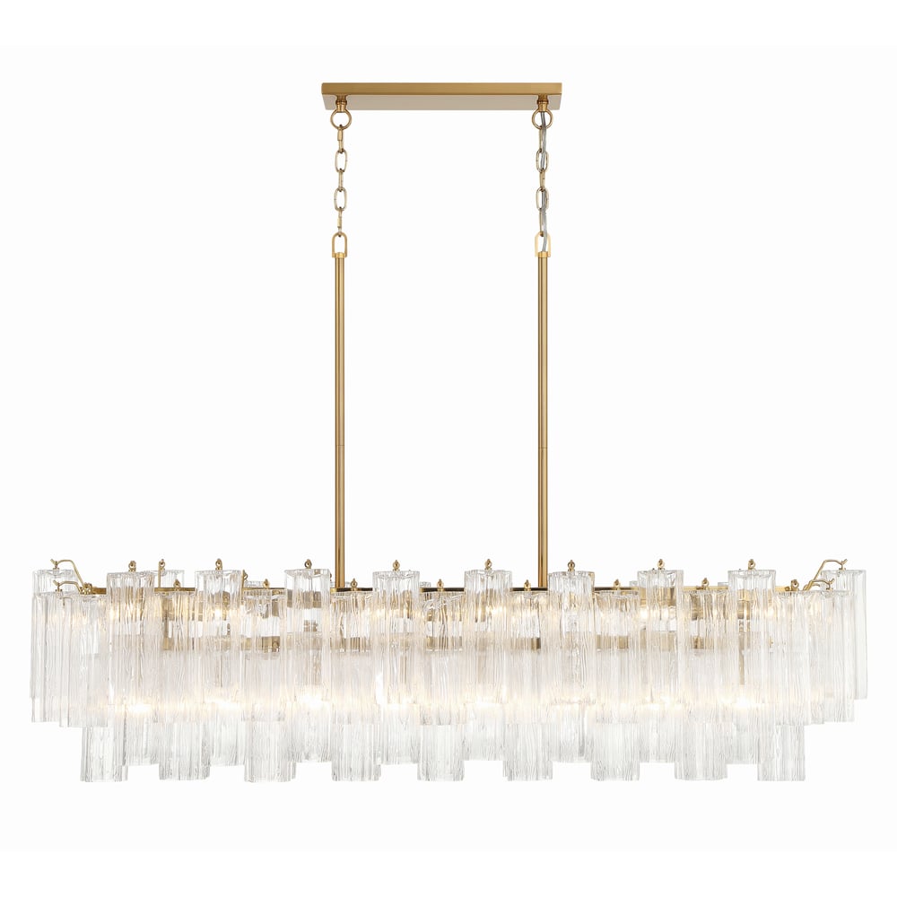 Aurora Linear Chandelier Glass Tube Tiered Amber - Neutralighting