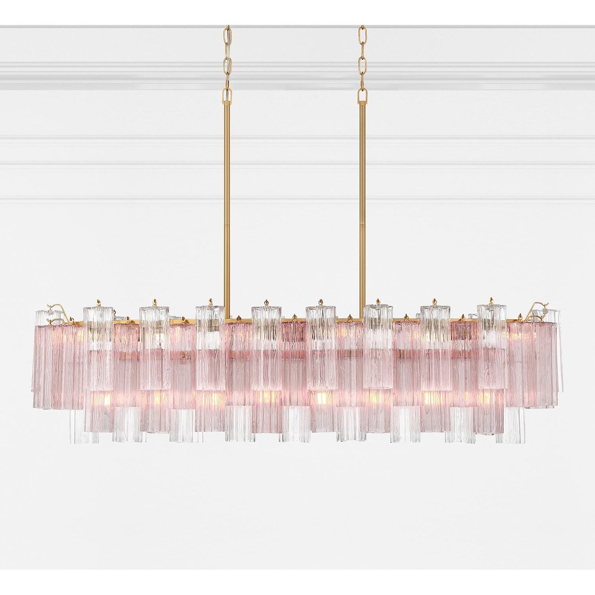 Aurora Linear Chandelier Glass Tube Tiered Amber - Neutralighting