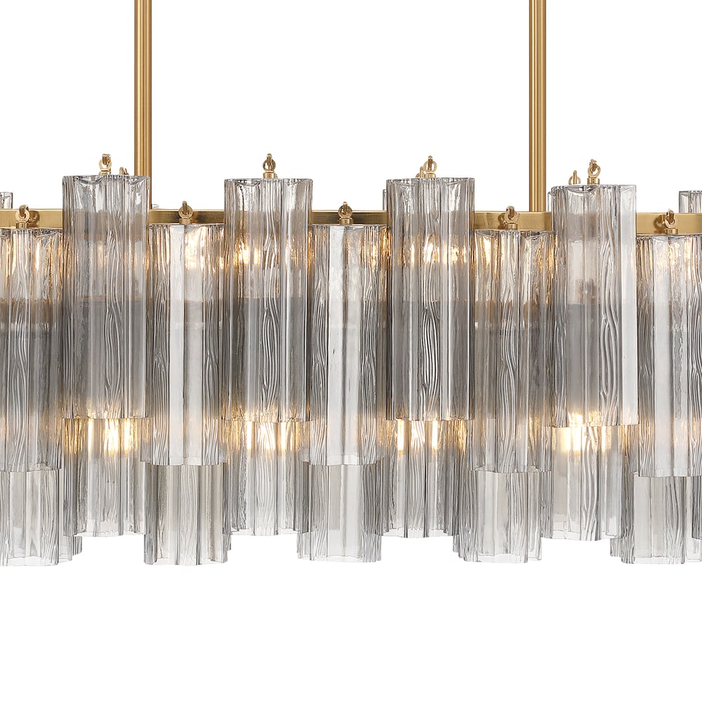 Aurora Linear Chandelier Glass Tube Tiered Amber - Neutralighting