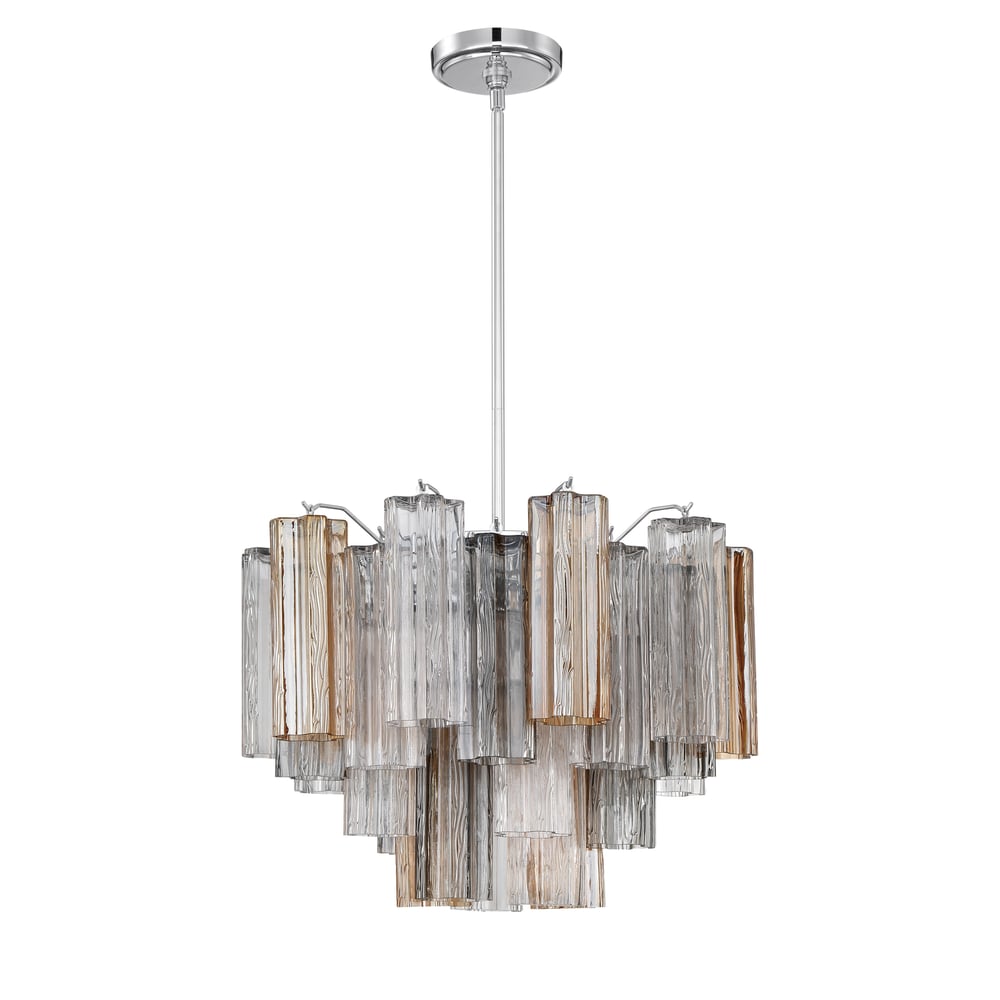 Aurora Murano Chandelier Glass Tube Layered Amber - Neutralighting