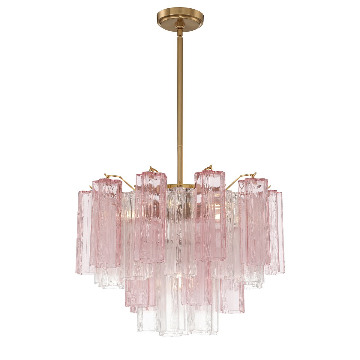 Aurora Murano Chandelier Glass Tube Layered Amber - Neutralighting