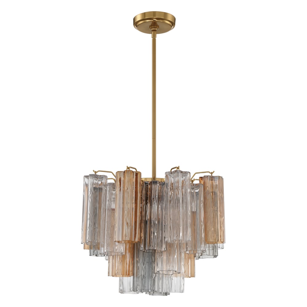 Aurora Murano Chandelier Glass Tube Layered Amber - Neutralighting