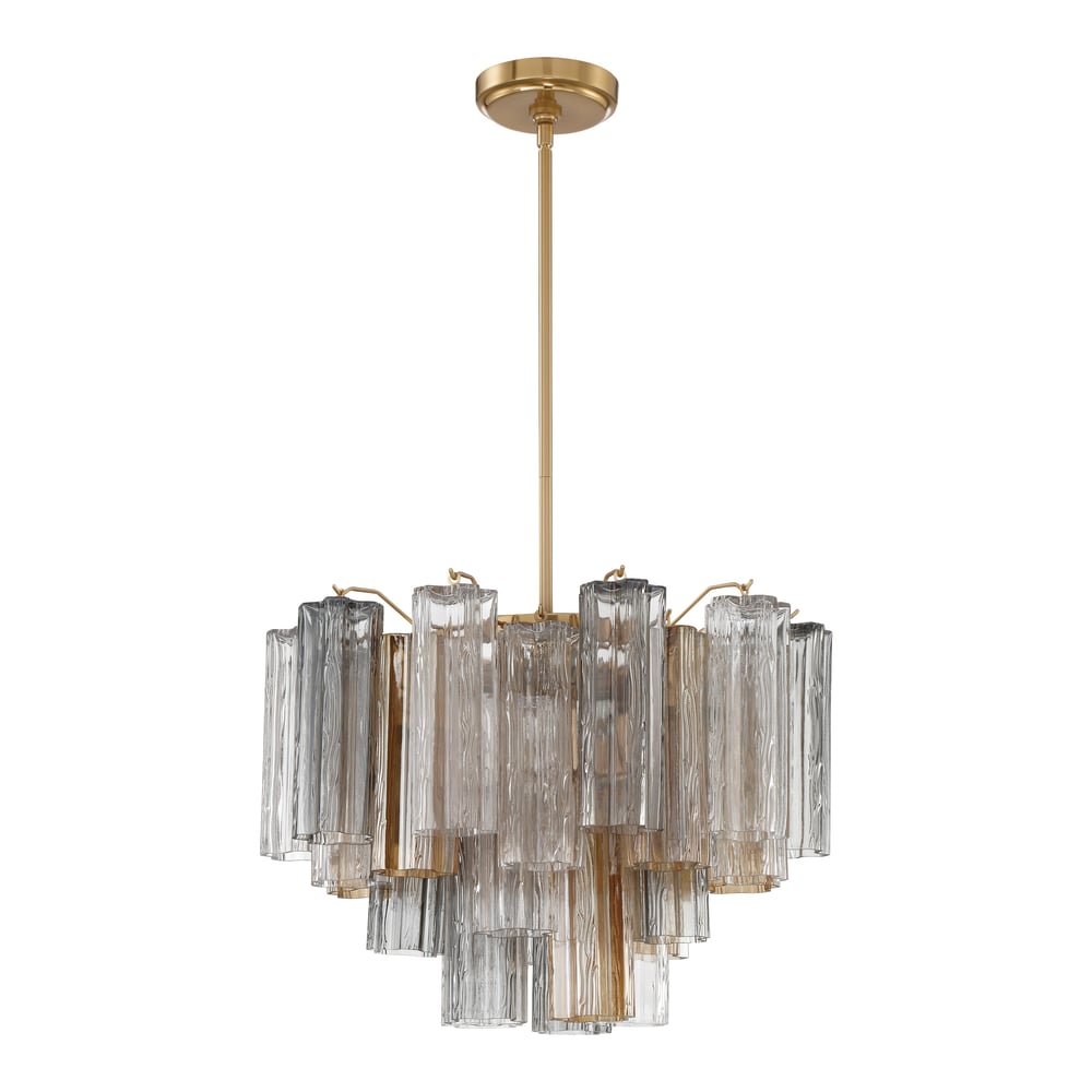 Aurora Murano Chandelier Glass Tube Layered Amber - Neutralighting