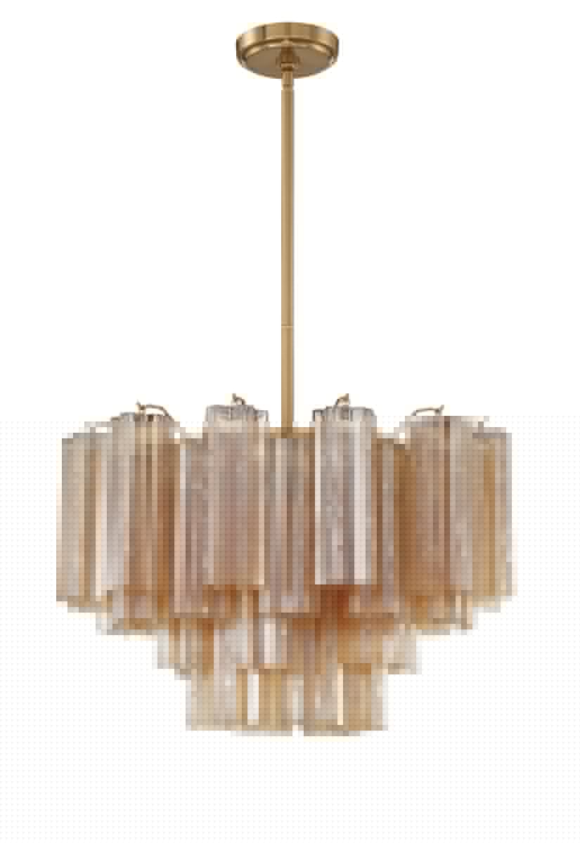 Aurora Murano Chandelier Glass Tube Layered Amber - Neutralighting