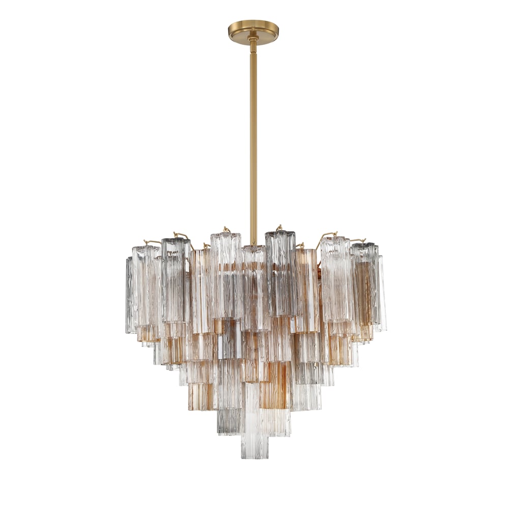 Aurora Murano Chandelier Glass Tube Layered Amber - Neutralighting