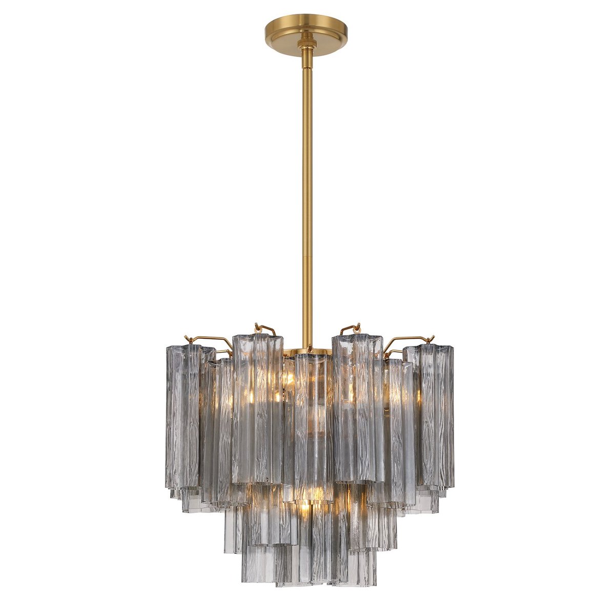 Aurora Murano Chandelier Glass Tube Layered Amber - Neutralighting